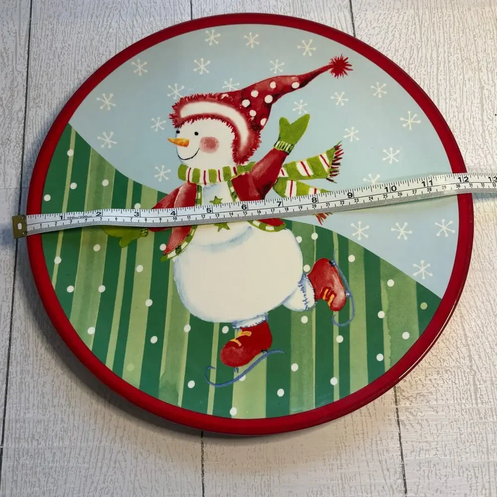 Ganz Skating Snowman Christmas Serving Platter 12